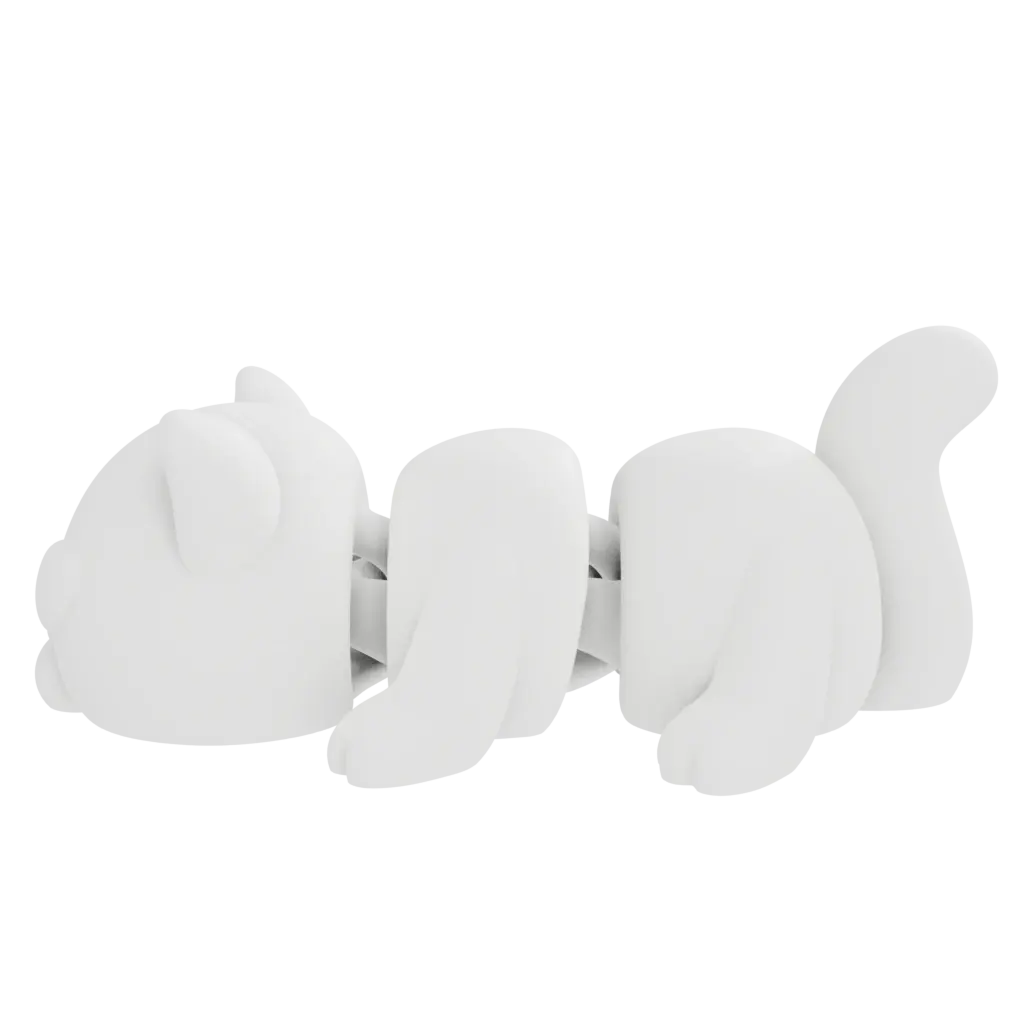Biscuit, a flexi 3D-printed pet magnet, view 2