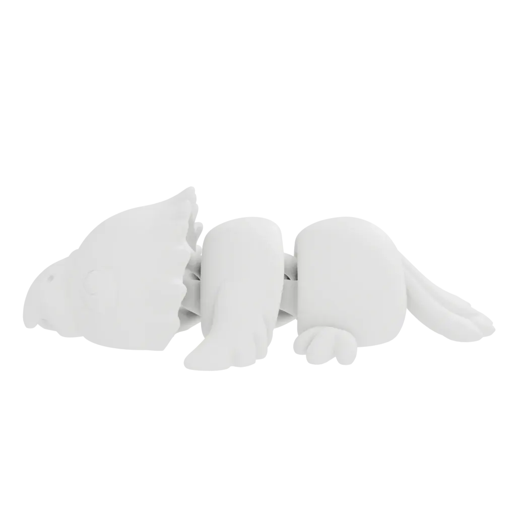 Eagol, a flexi 3D-printed pet magnet, view 2